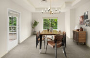 University House Issaquah retirement community apartment dining room with patio