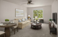 The Gardens at Town Square retirement community apartment living room