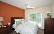 Well decorated interior shot of bedroom in senior living home