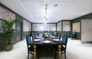 Elegant private dining room with distinctive design, showcasing luxury at Aljoya Mercer Island retirement community in Mercer Island.